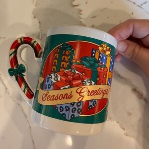 Festive Holiday Mug in White and Red